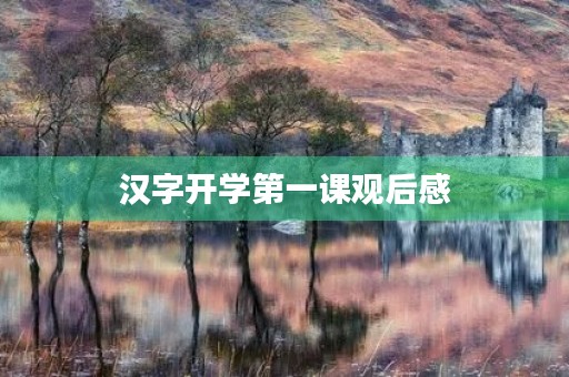 汉字开学第一课观后感 汉字开学第一课观后感