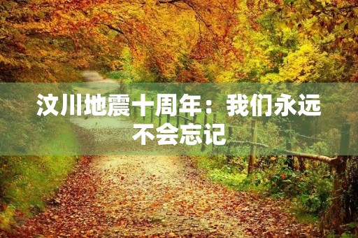汶川地震十周年：我们永远不会忘记