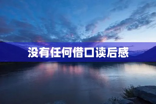 没有任何借口读后感