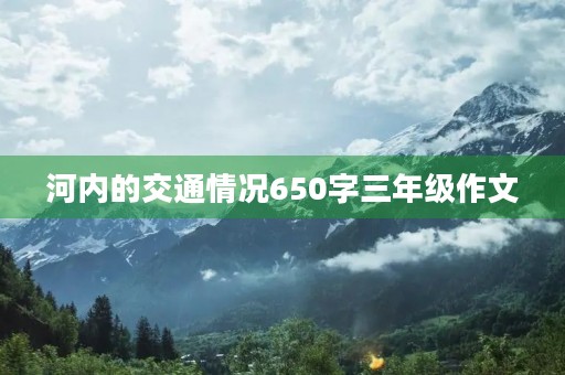 河内的交通情况650字三年级作文