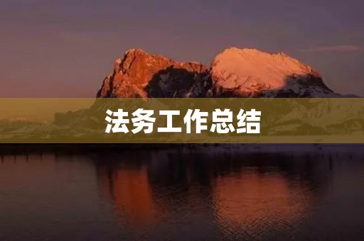 法务工作总结