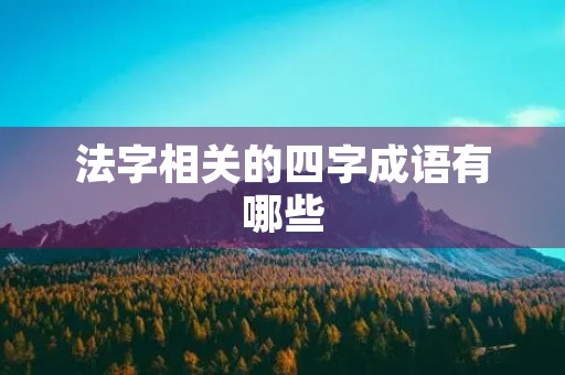 法字相关的四字成语有哪些 法字相关的四字成语有哪些