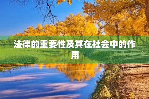 法律的重要性及其在社会中的作用