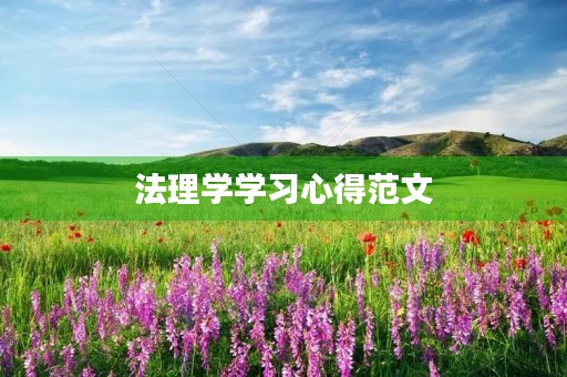 法理学学习心得范文