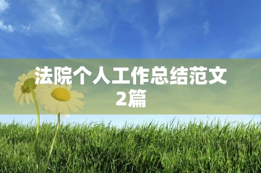 法院个人工作总结范文2篇