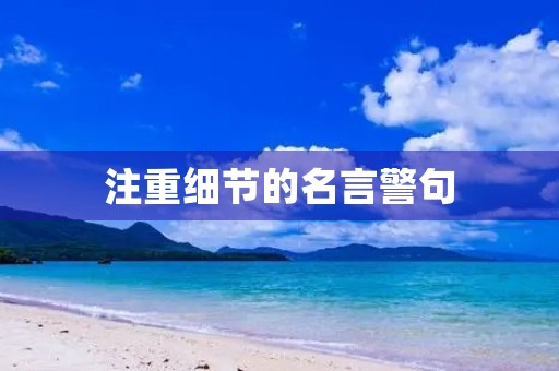注重细节的名言警句(注重细节的名言警句摘抄) 注重细节的名言警句(注重细节的名言警句摘抄)