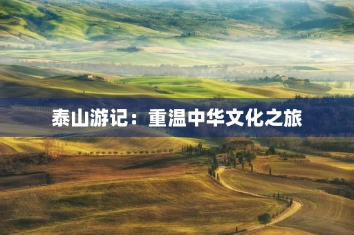 泰山游记:重温中华文化之旅 泰山游记:重温中华文化之旅