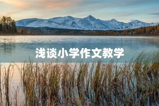 浅谈小学作文教学