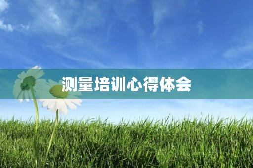 测量培训心得体会