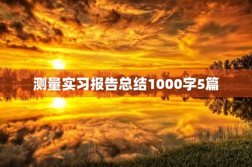 测量实习报告总结1000字5篇
