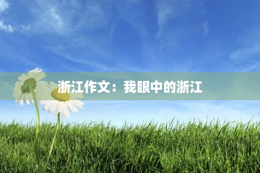 浙江作文：我眼中的浙江