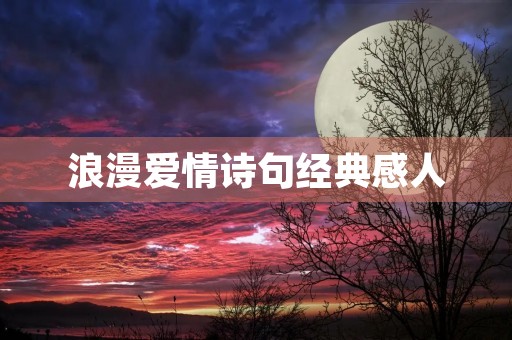 浪漫爱情诗句经典感人，最浪漫的十句情诗