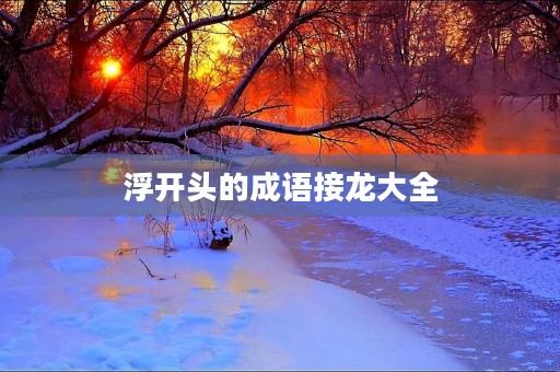 浮开头的成语接龙大全 浮开头的成语接龙大全