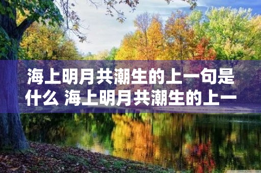 海上明月共潮生的上一句是什么 海上明月共潮生的上一句是什么古诗 海上明月共潮生的上一句是什么 海上明月共潮生的上一句是什么古诗