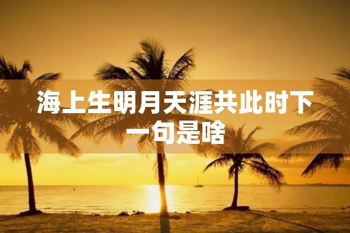 海上生明月天涯共此时下一句是啥(海上生明月天涯共此时这句话什么意思) 海上生明月天涯共此时下一句是啥(海上生明月天涯共此时这句话什么意思)