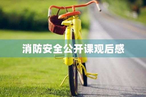 消防安全公开课观后感