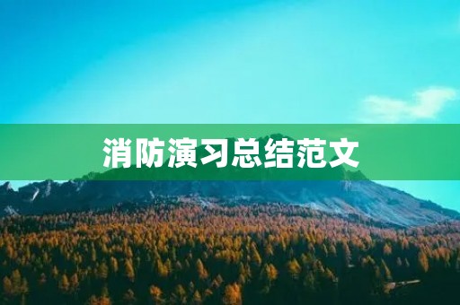 消防演习总结范文