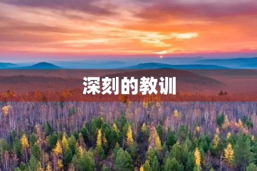深刻的教训