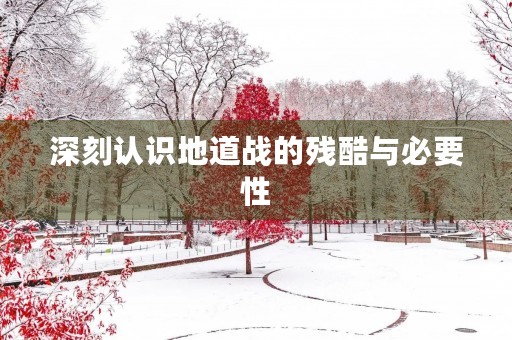 深刻认识地道战的残酷与必要性