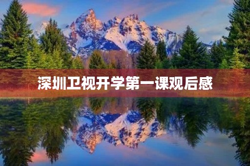 深圳卫视开学第一课观后感
