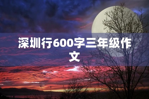 深圳行600字三年级作文