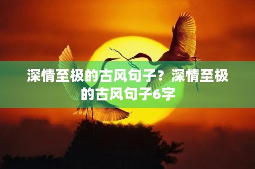 深情至极的古风句子?深情至极的古风句子6字 深情至极的古风句子?深情至极的古风句子6字