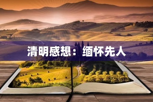 清明感想:缅怀先人,珍爱当下 清明感想:缅怀先人,珍爱当下