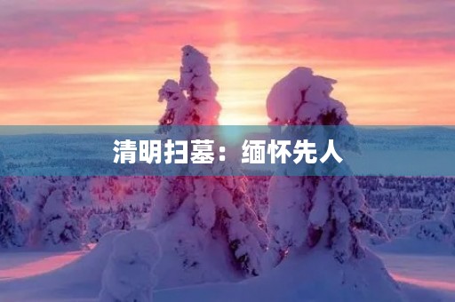 清明扫墓:缅怀先人,传承文化 清明扫墓:缅怀先人,传承文化