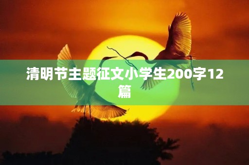 清明节主题征文小学生200字12篇