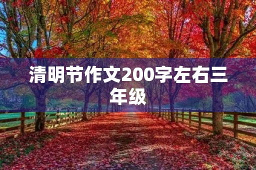 清明节作文200字左右三年级 清明节作文200字左右三年级