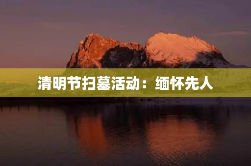 清明节扫墓活动：缅怀先人，传承文化