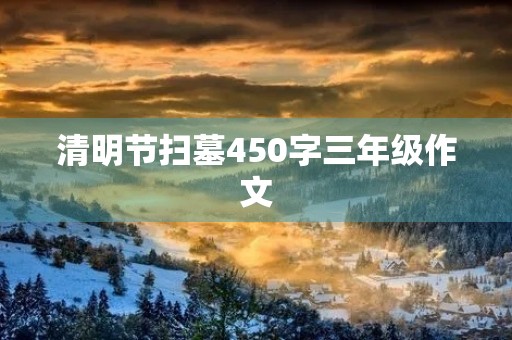 清明节扫墓450字三年级作文