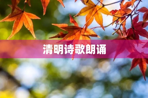 清明诗歌朗诵，清明朗读
