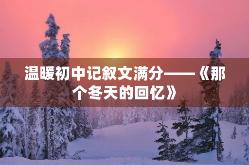 温暖初中记叙文满分——《那个冬天的回忆》 温暖初中记叙文满分——《那个冬天的回忆》