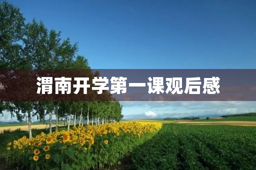 渭南开学第一课观后感