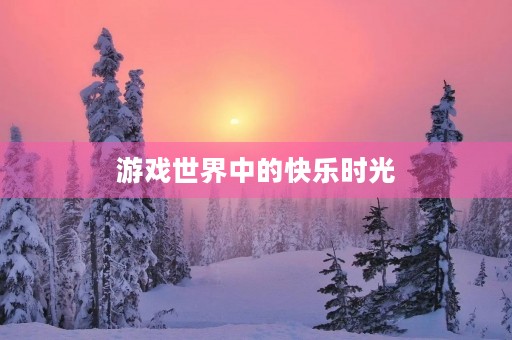 游戏世界中的快乐时光 游戏世界中的快乐时光