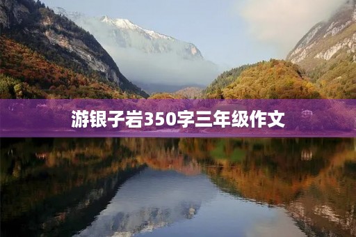 游银子岩350字三年级作文 游银子岩350字三年级作文