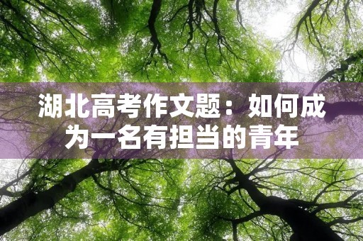 湖北高考作文题：如何成为一名有担当的青年