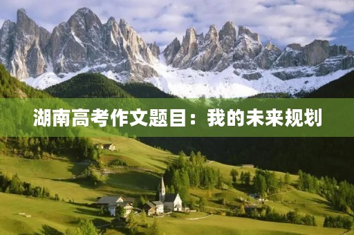 湖南高考作文题目：我的未来规划
