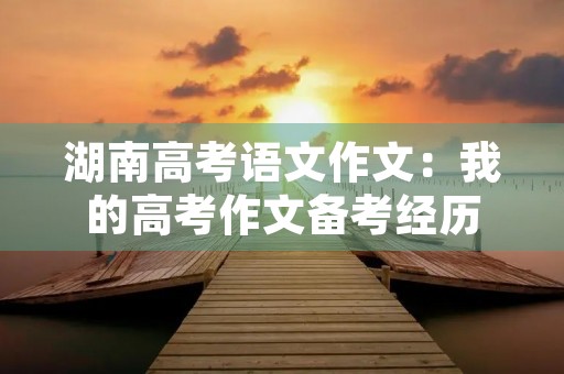 湖南高考语文作文：我的高考作文备考经历