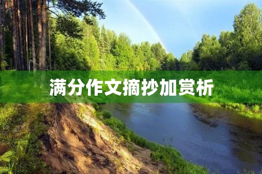 满分作文摘抄加赏析 满分作文摘抄加赏析