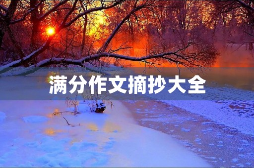 满分作文摘抄大全 满分作文摘抄大全