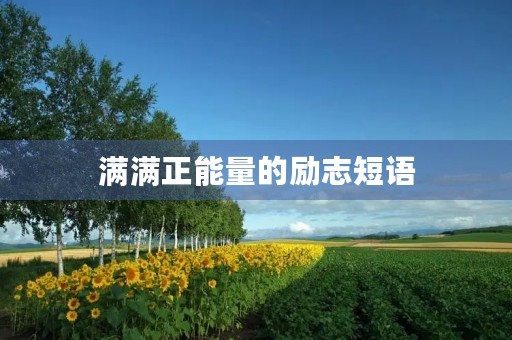 满满正能量的励志短语，有深度有涵养的励志句子