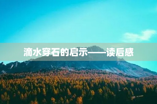 滴水穿石的启示——读后感