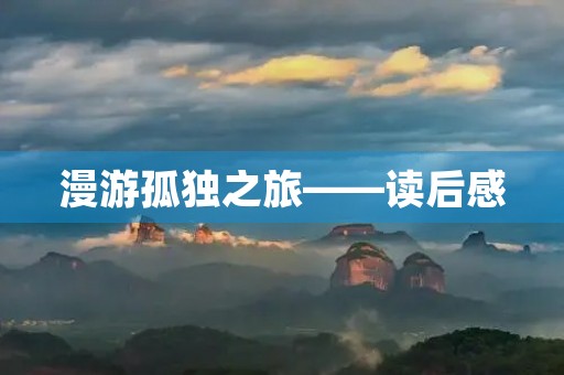 漫游孤独之旅——读后感