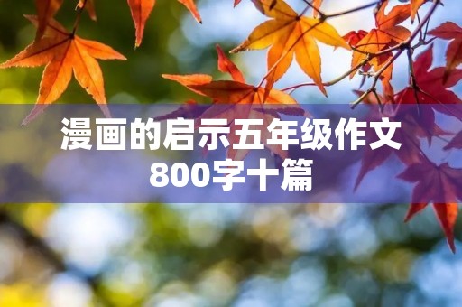 漫画的启示五年级作文800字十篇 漫画的启示五年级作文800字十篇