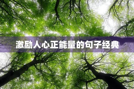 激励人心正能量的句子经典，最打动人心的励志句子