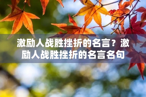 激励人战胜挫折的名言?激励人战胜挫折的名言名句 激励人战胜挫折的名言?激励人战胜挫折的名言名句