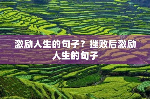 激励人生的句子?挫败后激励人生的句子 激励人生的句子?挫败后激励人生的句子
