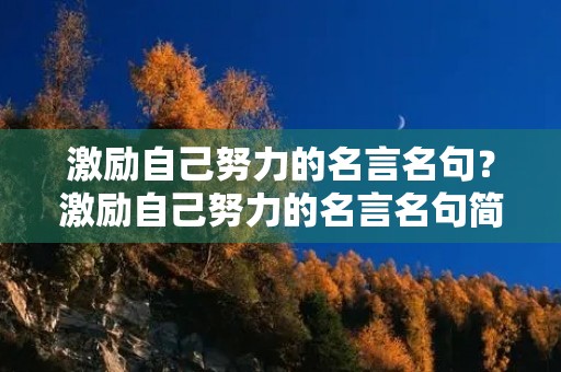 激励自己努力的名言名句?激励自己努力的名言名句简短 激励自己努力的名言名句?激励自己努力的名言名句简短